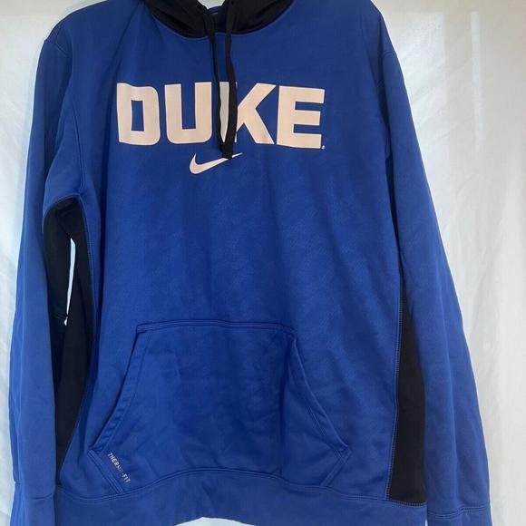 Nike Other - Nike Hoodie Mens Large Blue Therma Fit Duke Devils Pullover Logo Spellout @TD